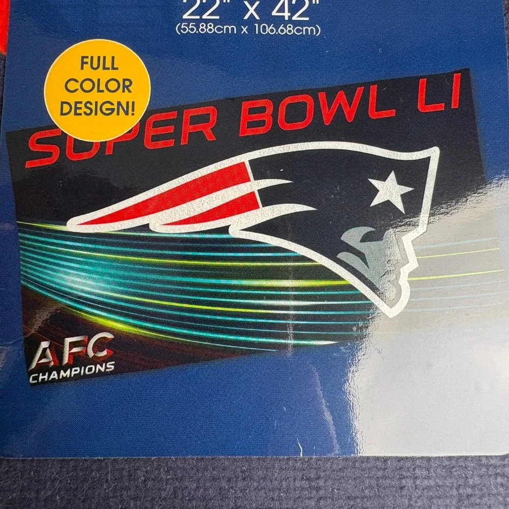 WinCraft NFL New England Patriots Super Bowl LI AFC Champions Bench Towel 22x42